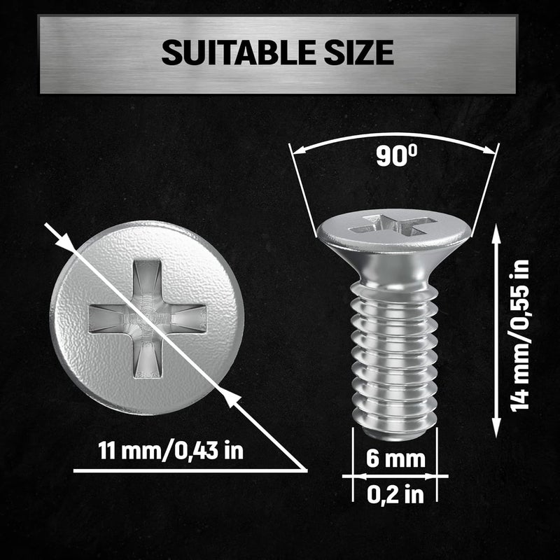 AUTOMAJOR 8pcs Screw Rotor Brake Disc Retaining 93600-06014-0H - Set is Best Replacement for Honda, Acura, Hyundai, Kia, Mazda - Front and Rear Stainless Steel Retaining Screws by - Image 3